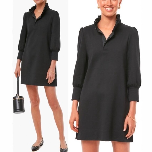 Pomander Place Dresses & Skirts - TUCKERNUCK POMANDER PLACE Charlotte Terry Ruffle Mini Dress Black Mod Prep Sz S